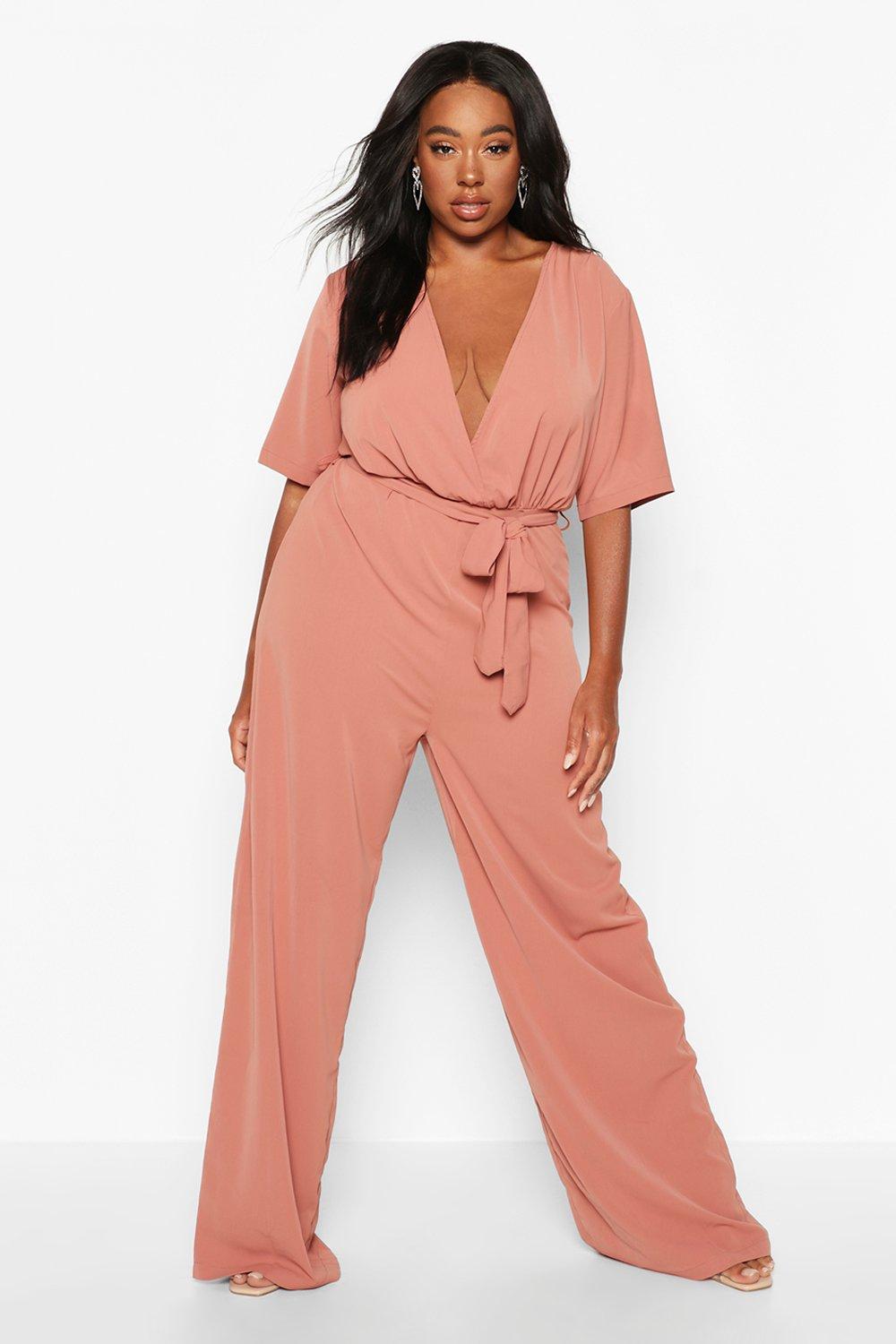 plunge kimono sleeve jumpsuit