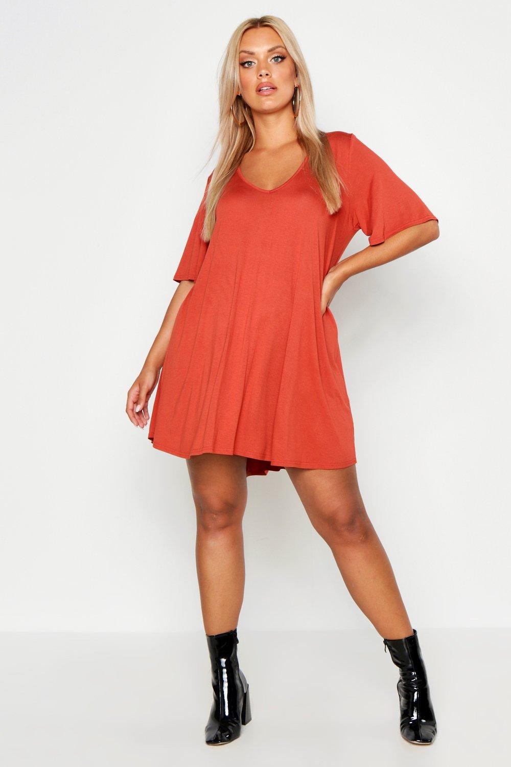 boohoo terracotta dress