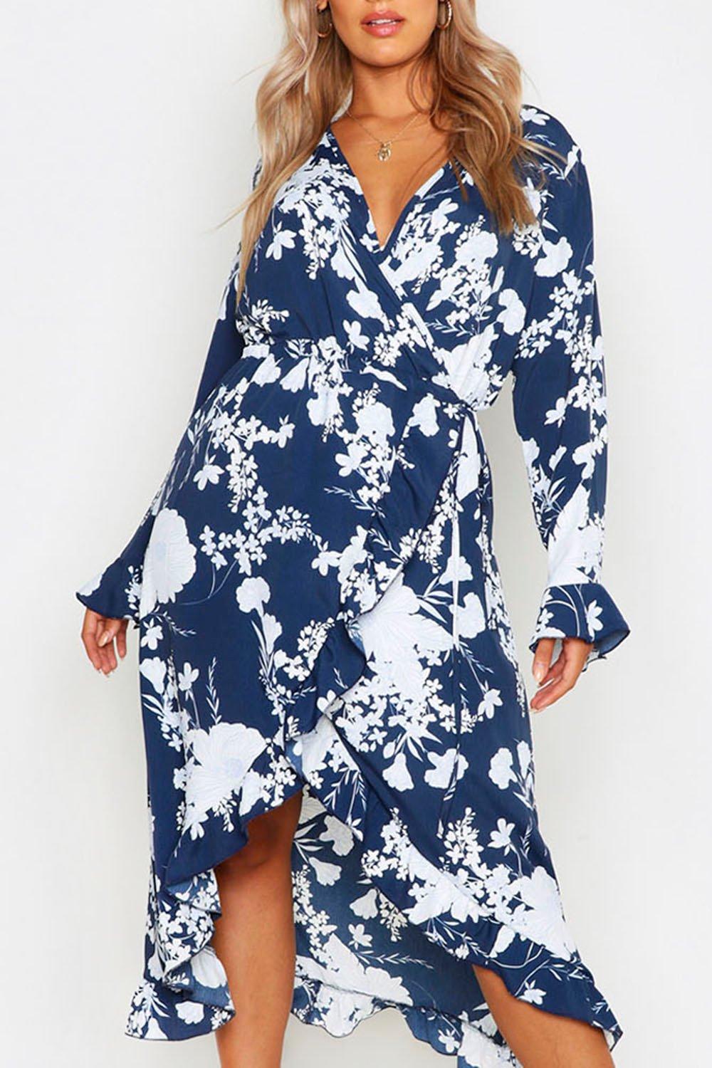 floral midi dress boohoo