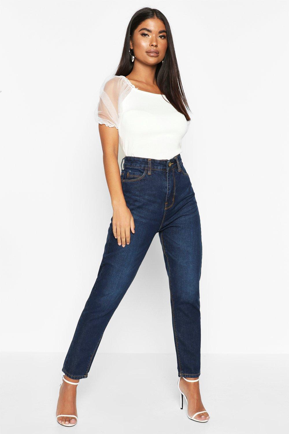 petite high rise mom jeans