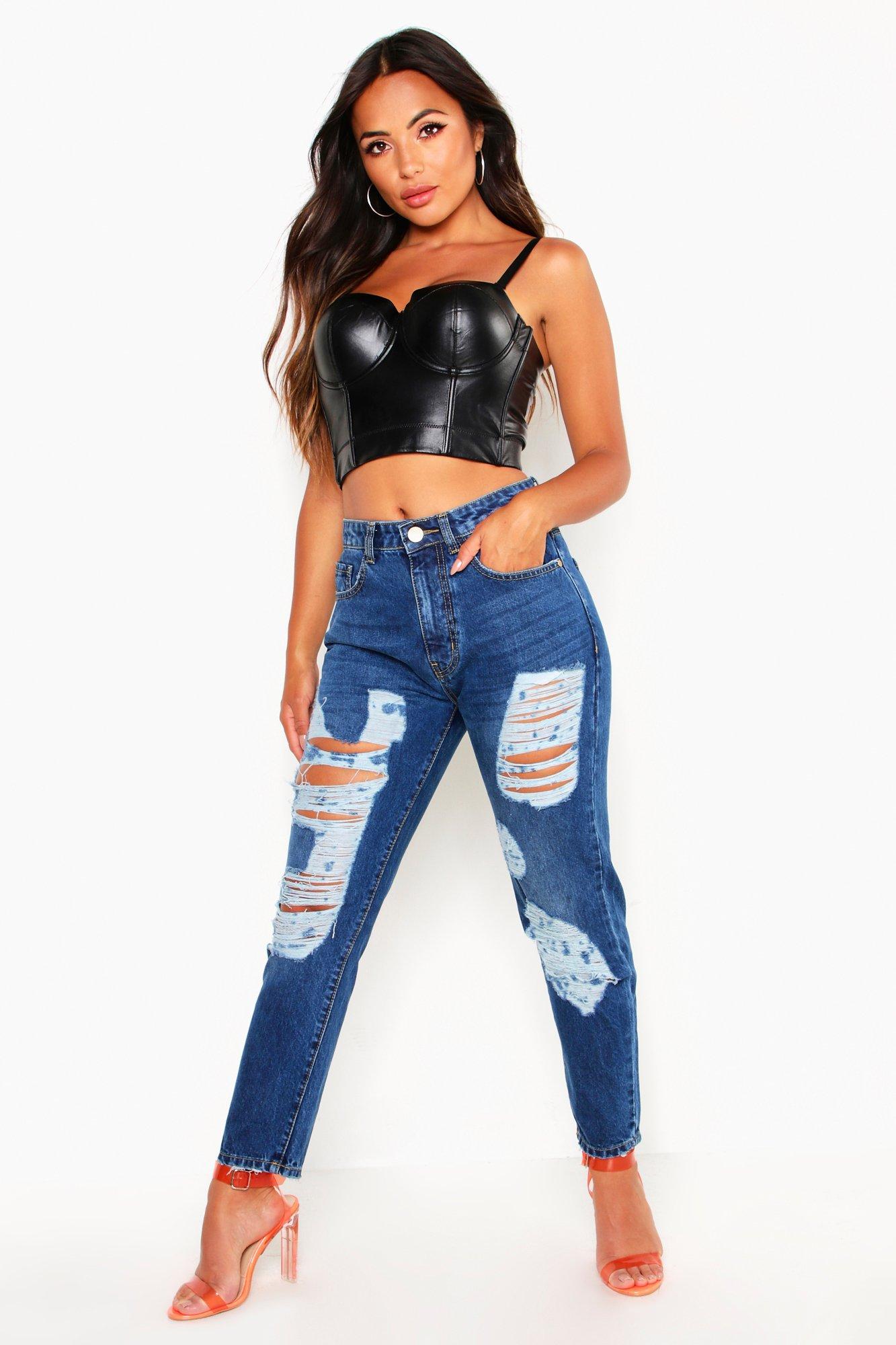 extreme ripped boyfriend jeans