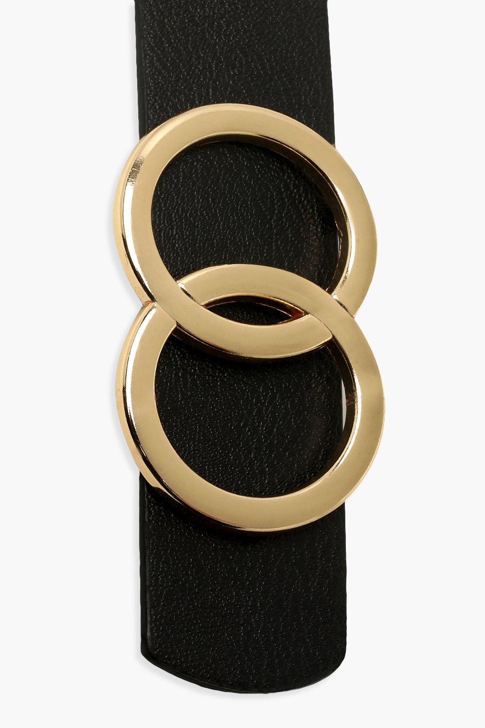 Double Ring Belt in Black/gold