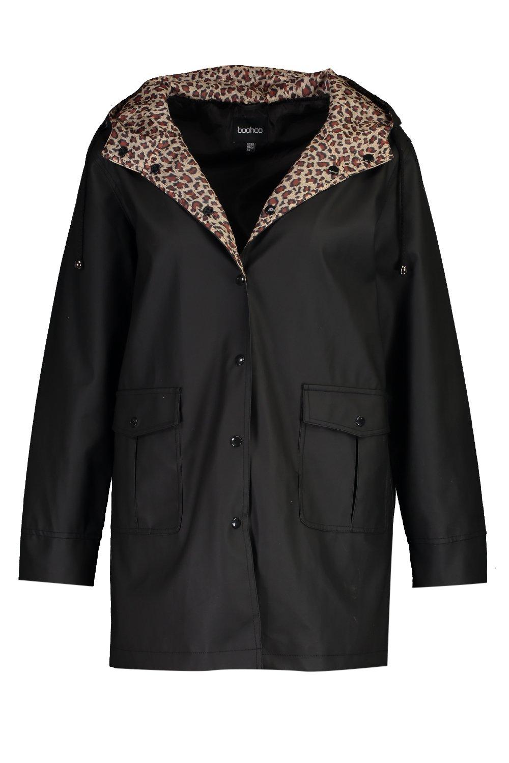 Plus Leopard Lined Rain Mac