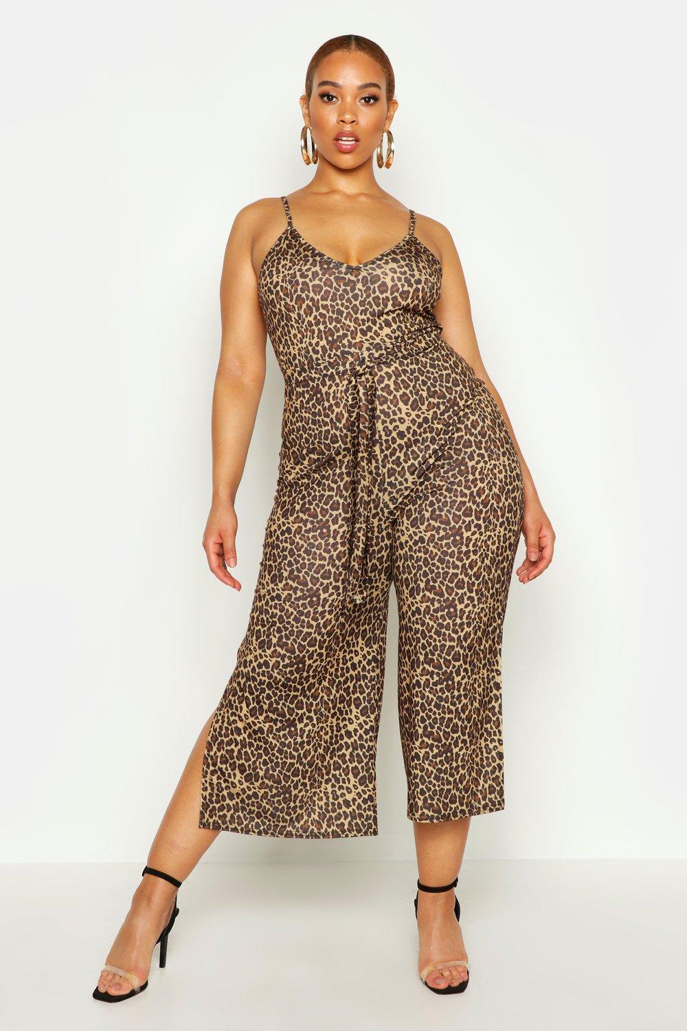 boohoo leopard print jumpsuit