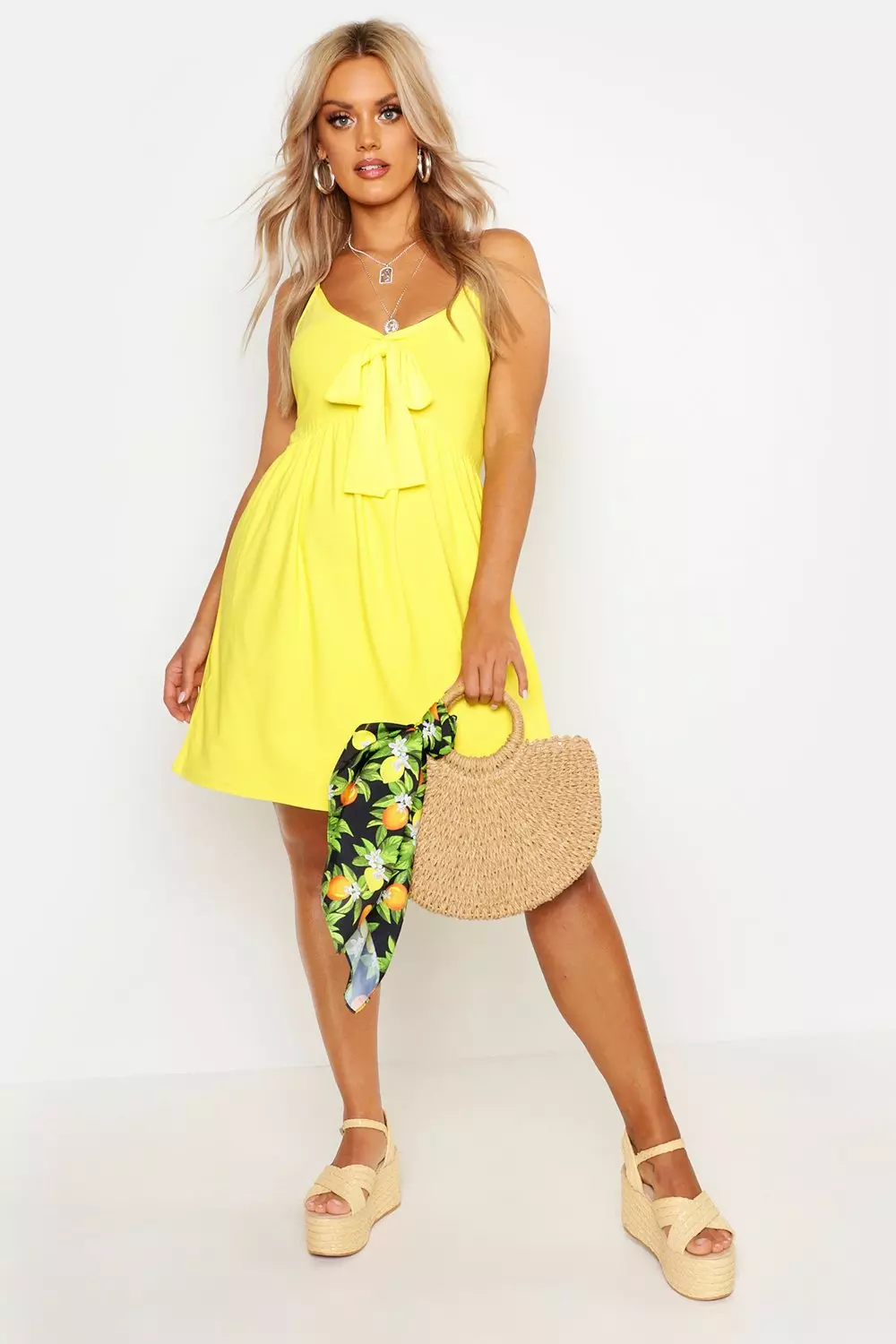 Black Plus Tie Front Sundress alternative image