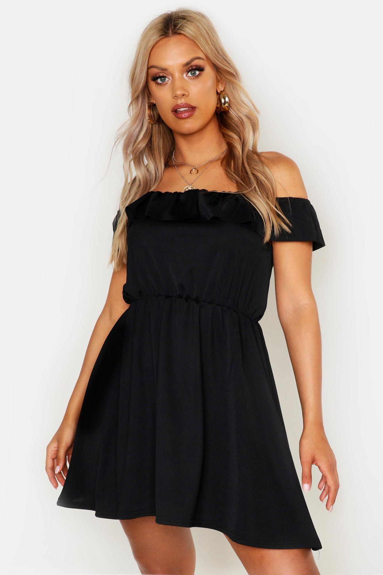 black off the shoulder sundress