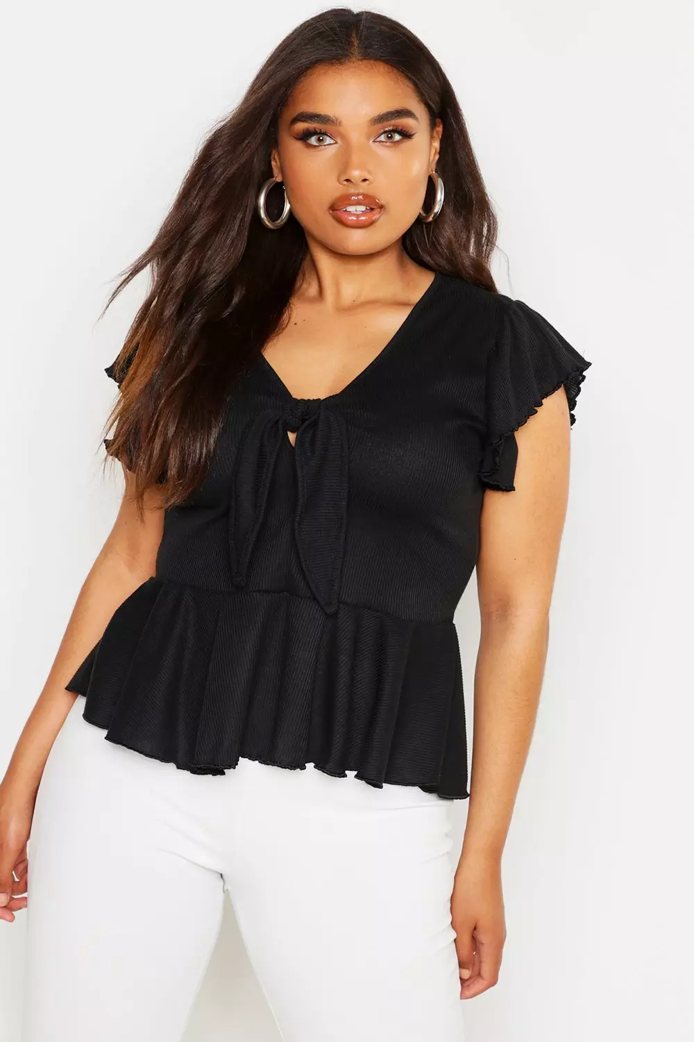 Cap sleeve cheap peplum top