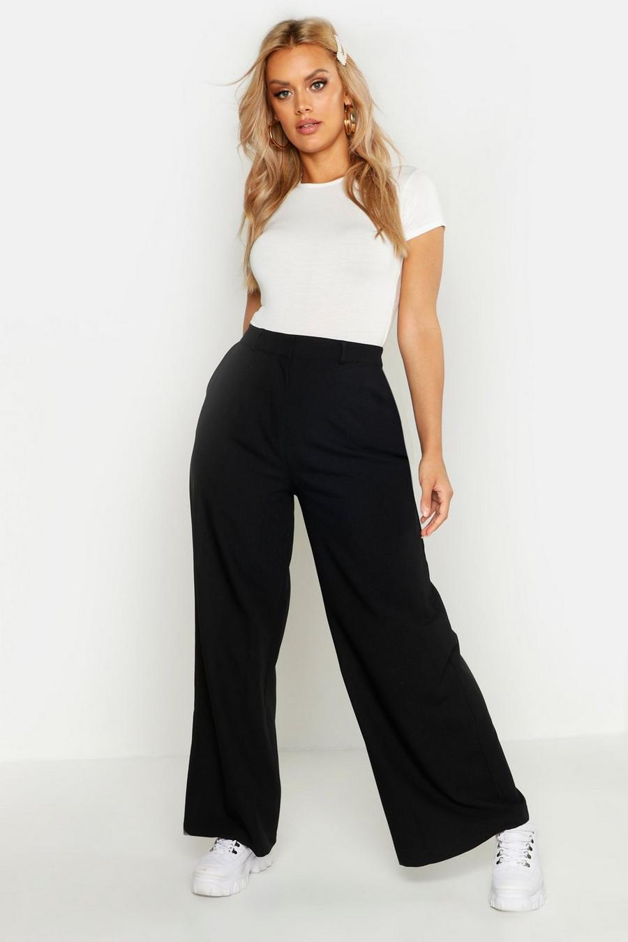 Black Plus Tailored High Waisted Wide Leg Pants image number 1