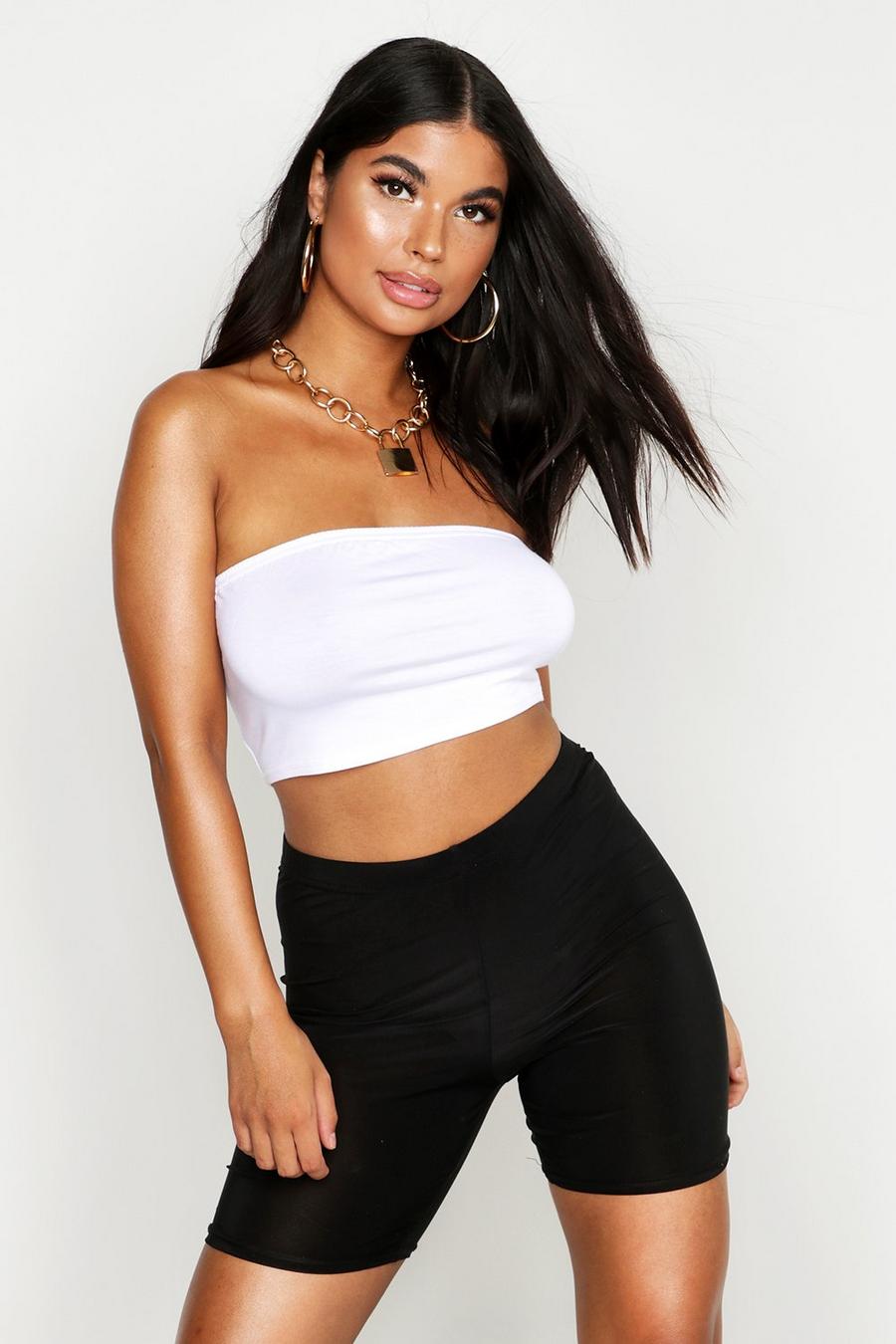 White Petite Basic Jersey Bandeau Top image number 1