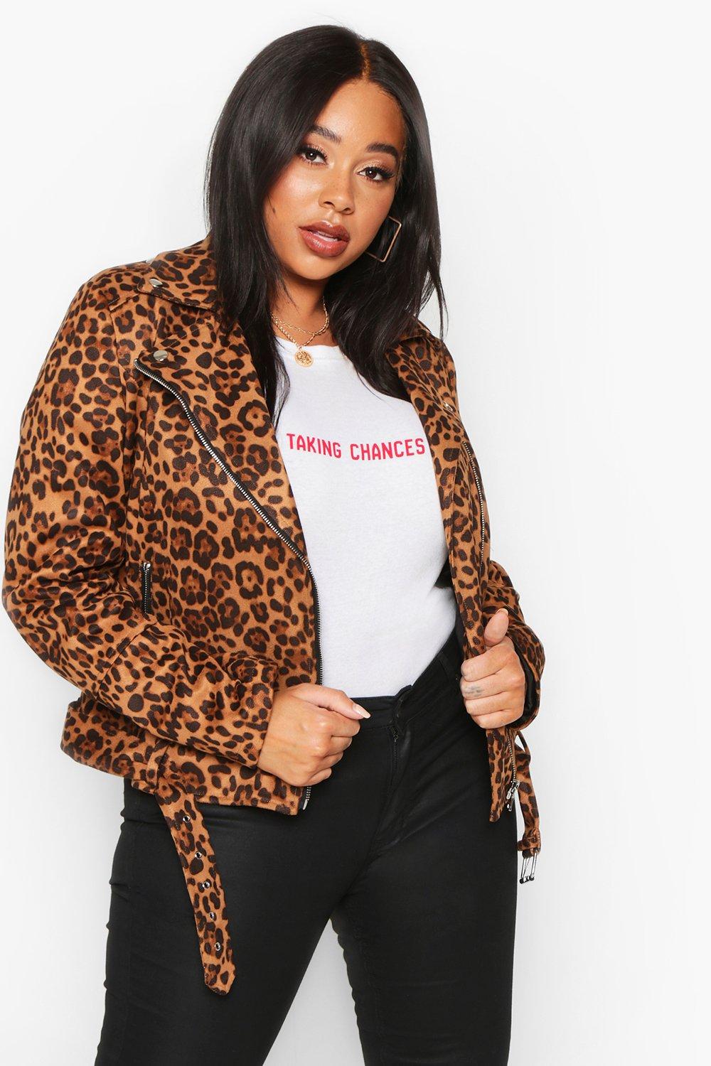 Leopard moto outlet jacket