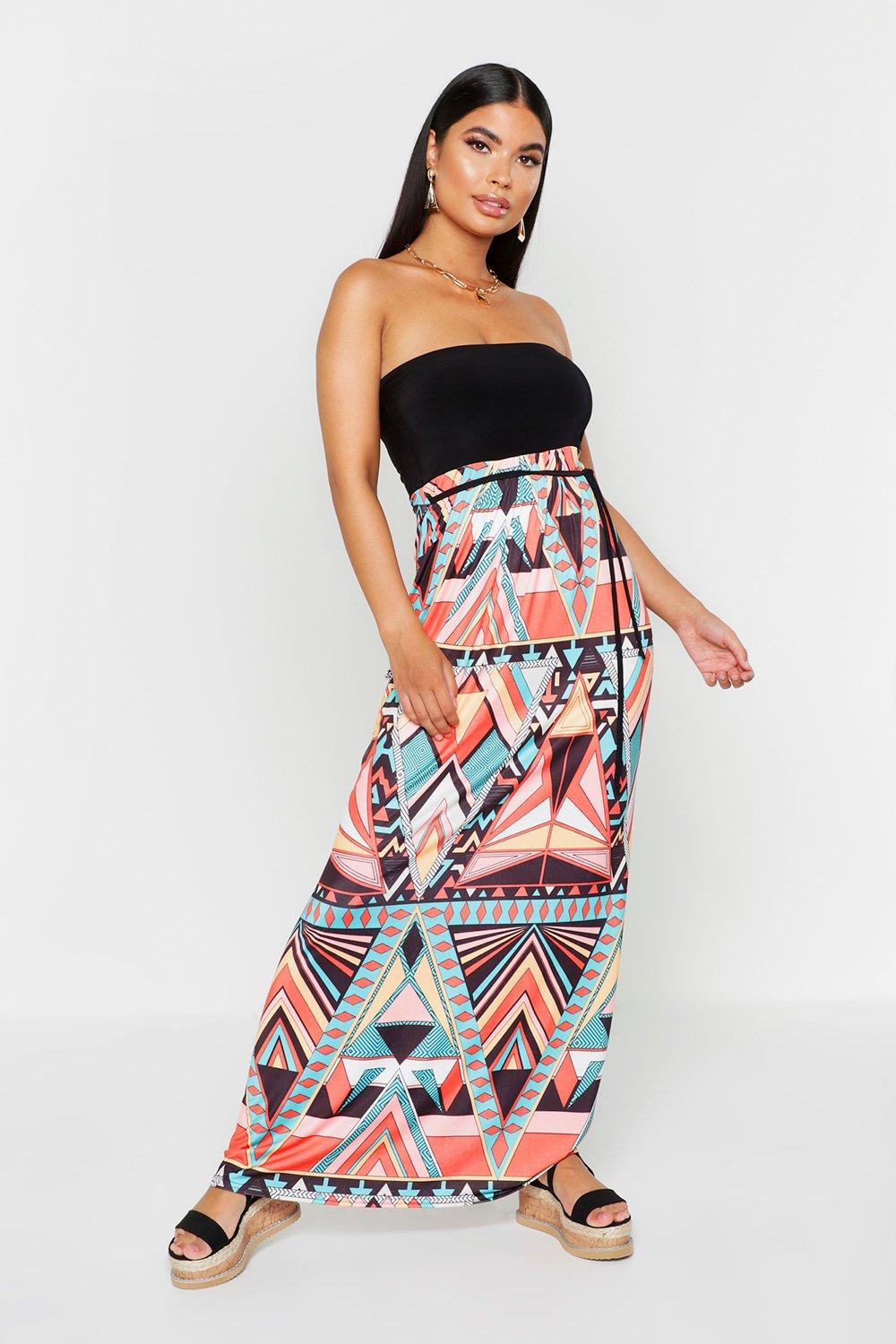 boohoo bandeau maxi dress