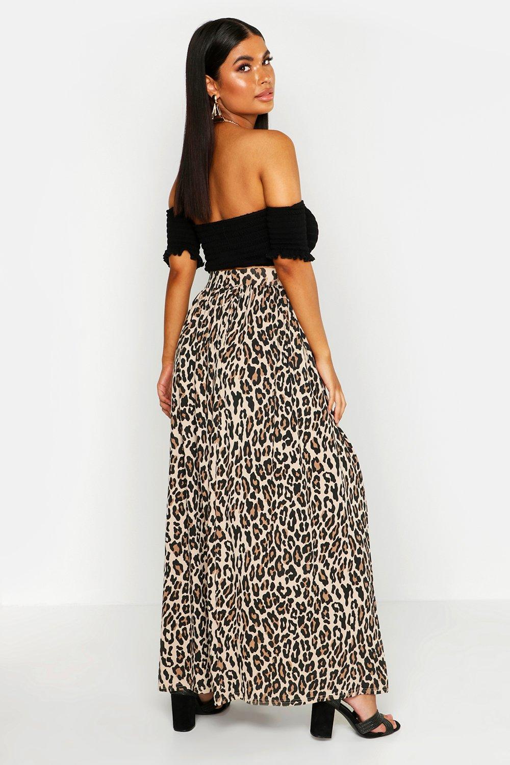 animal print maxi skirt petite