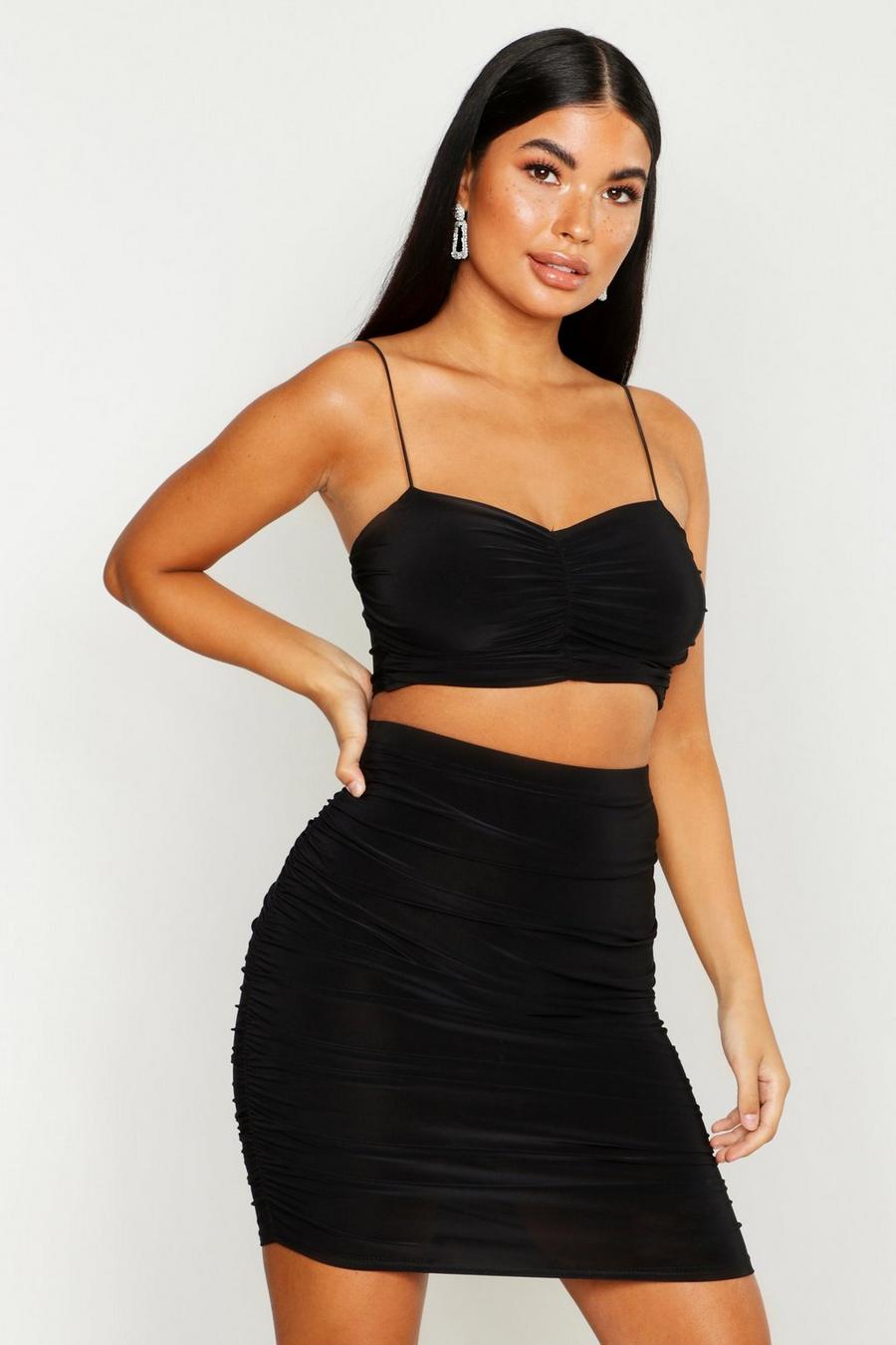 Petite Ruched Top & Skirt Two-Piece image number 1