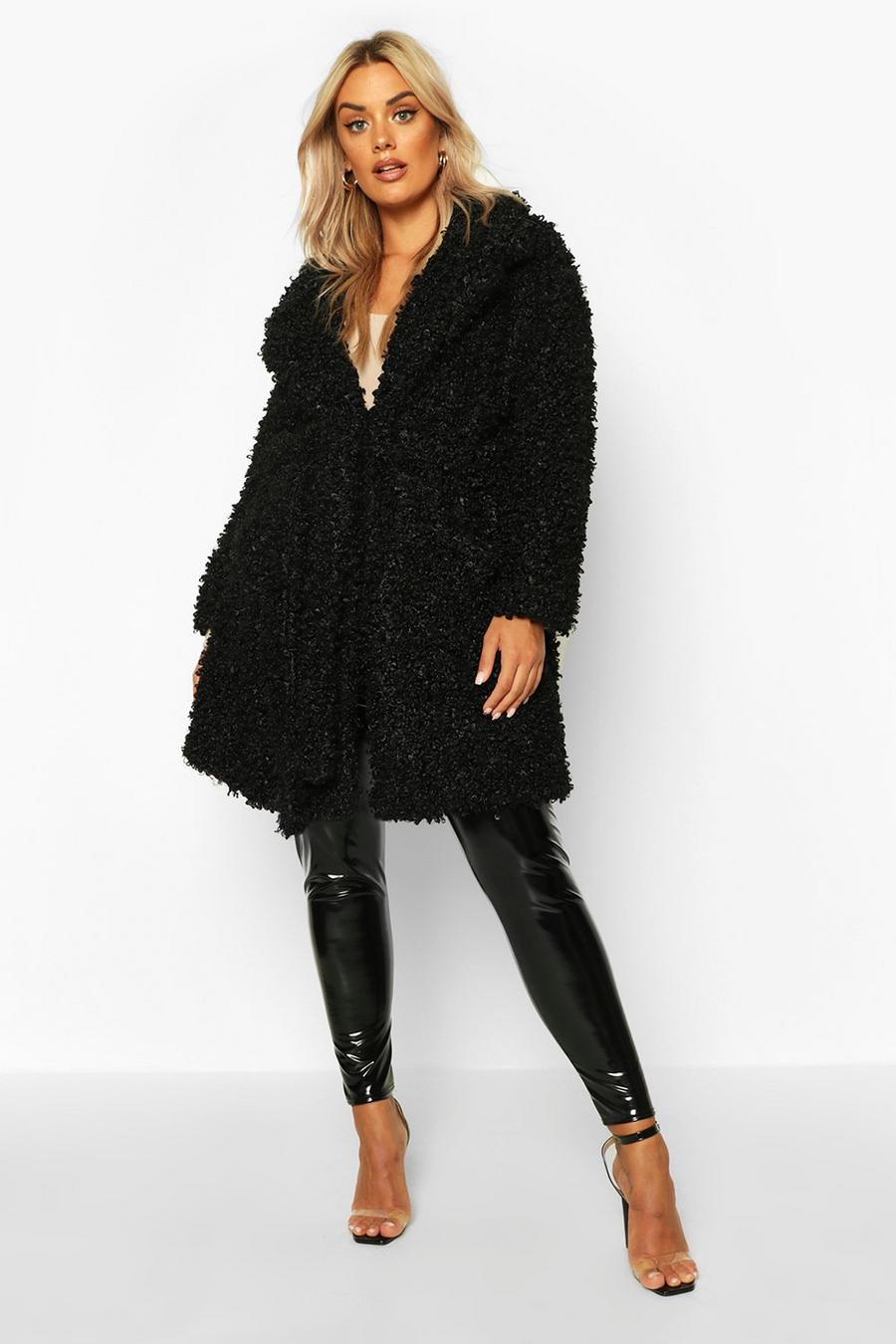 Plus Teddy Faux Fur Belted Coat image number 1