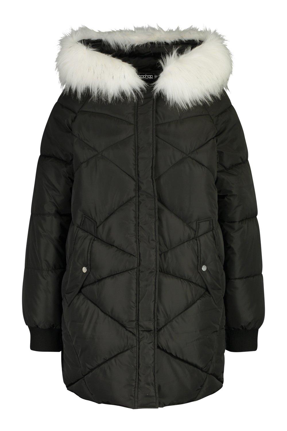 Mid length black outlet puffer coat