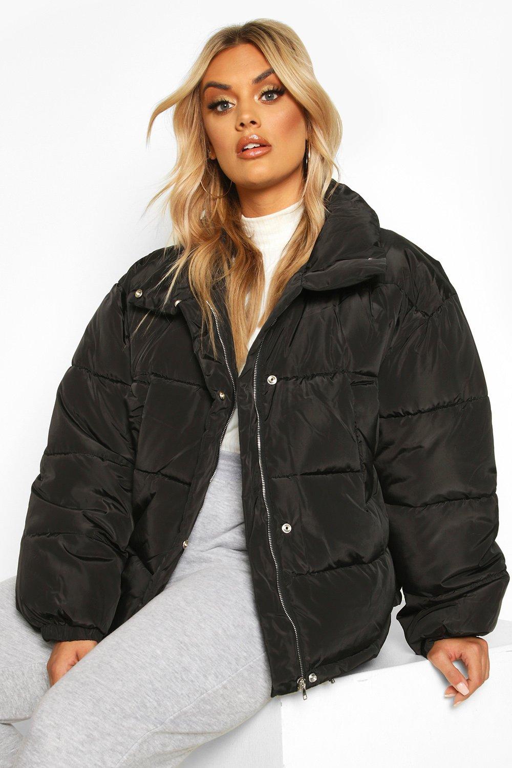 boohoo plus coats