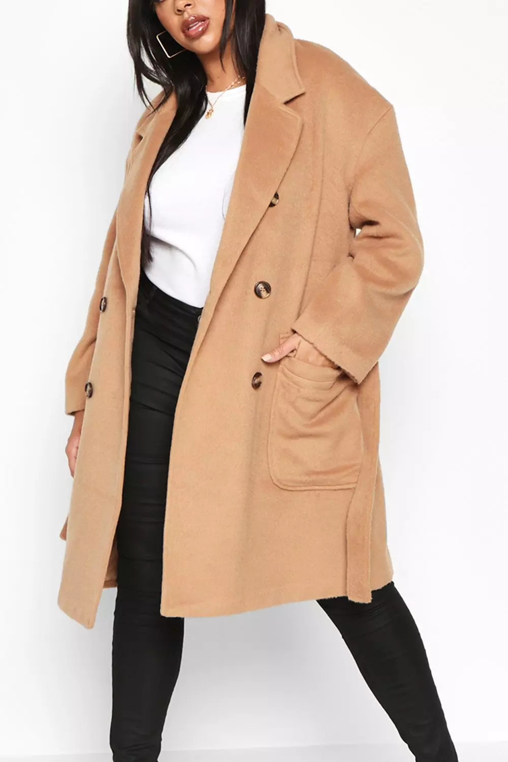 Missguided cocoon 2025 coat in camel