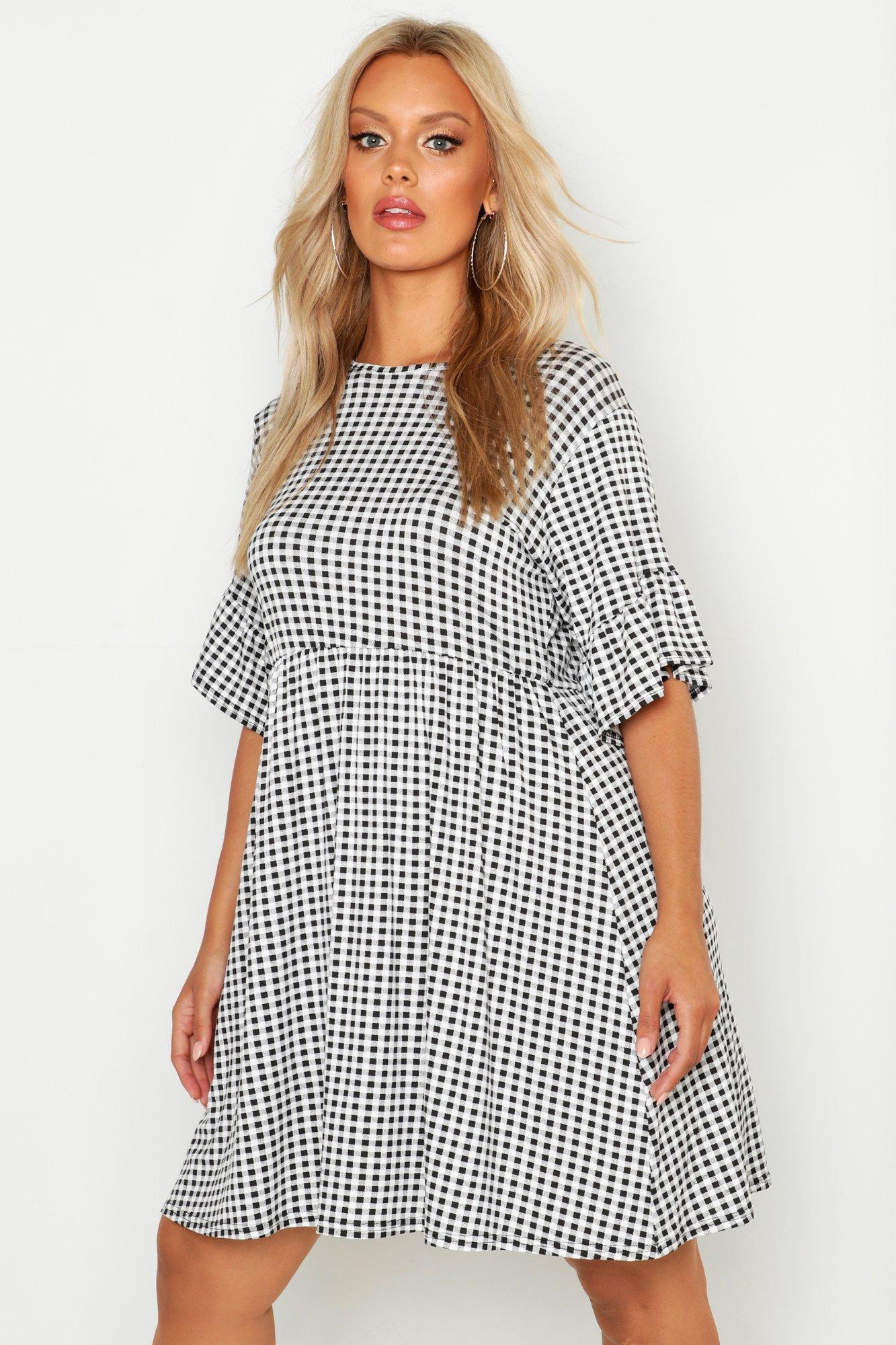 boohoo plus smock dress