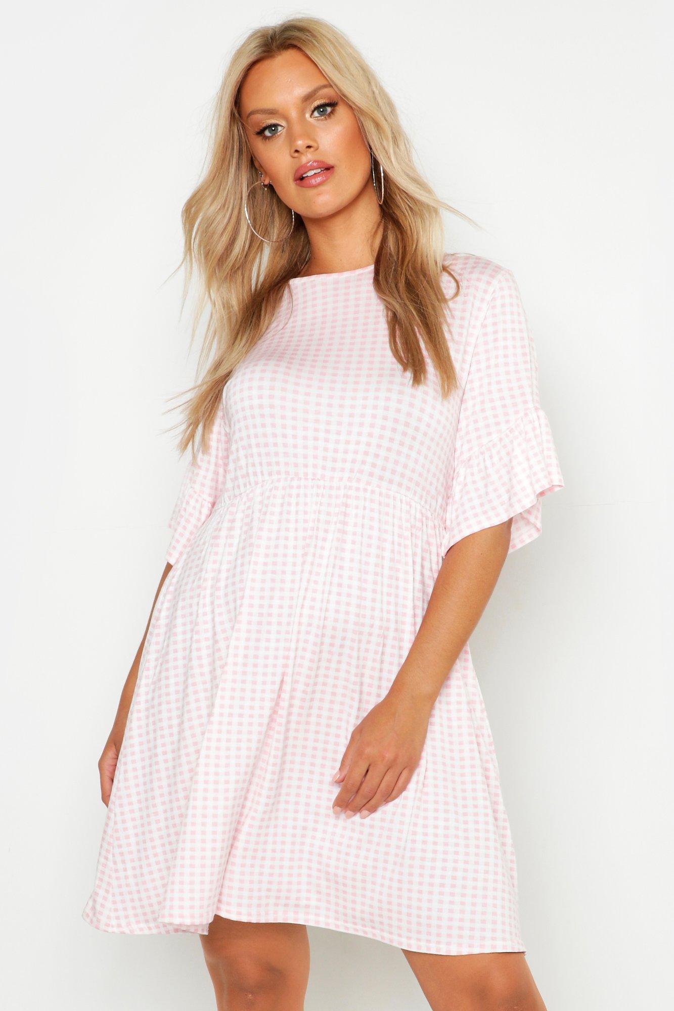 boohoo plus smock dress