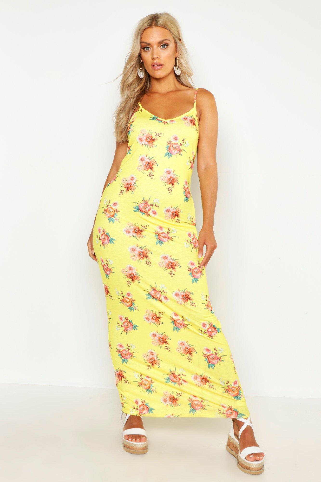 boohoo yellow maxi dress