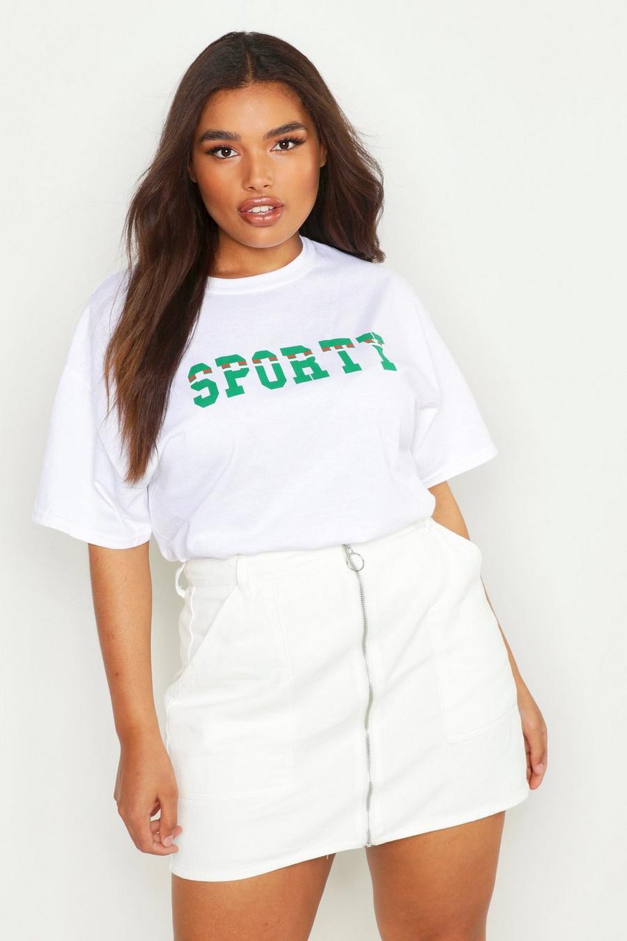 T-shirt Plus con scritta “Sporty” image number 1