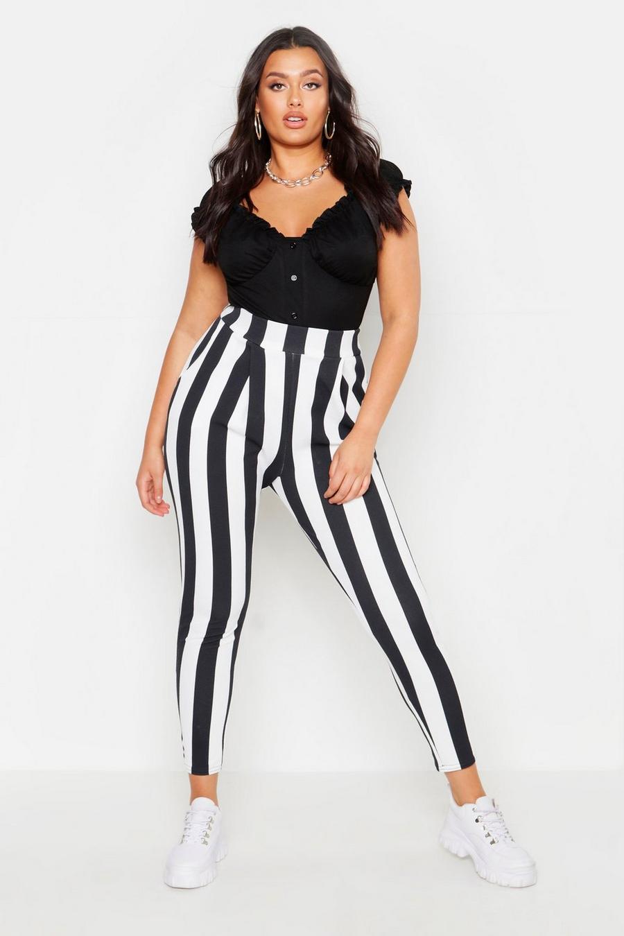 Plus Pleat Front Striped Pants image number 1