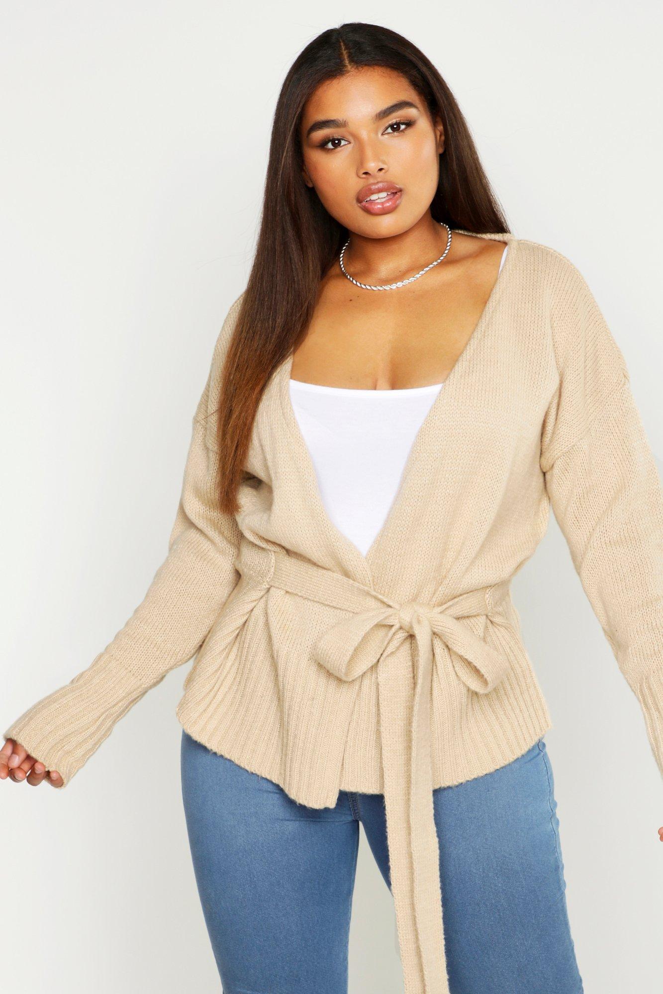 Plus size 2025 wrap cardigan