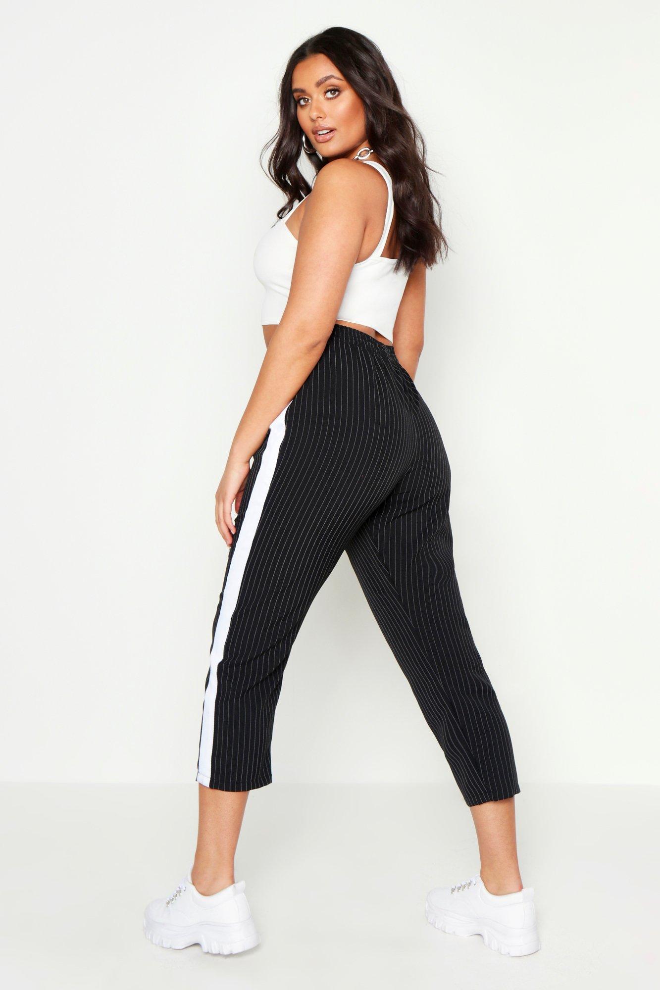 side stripe cigarette trousers