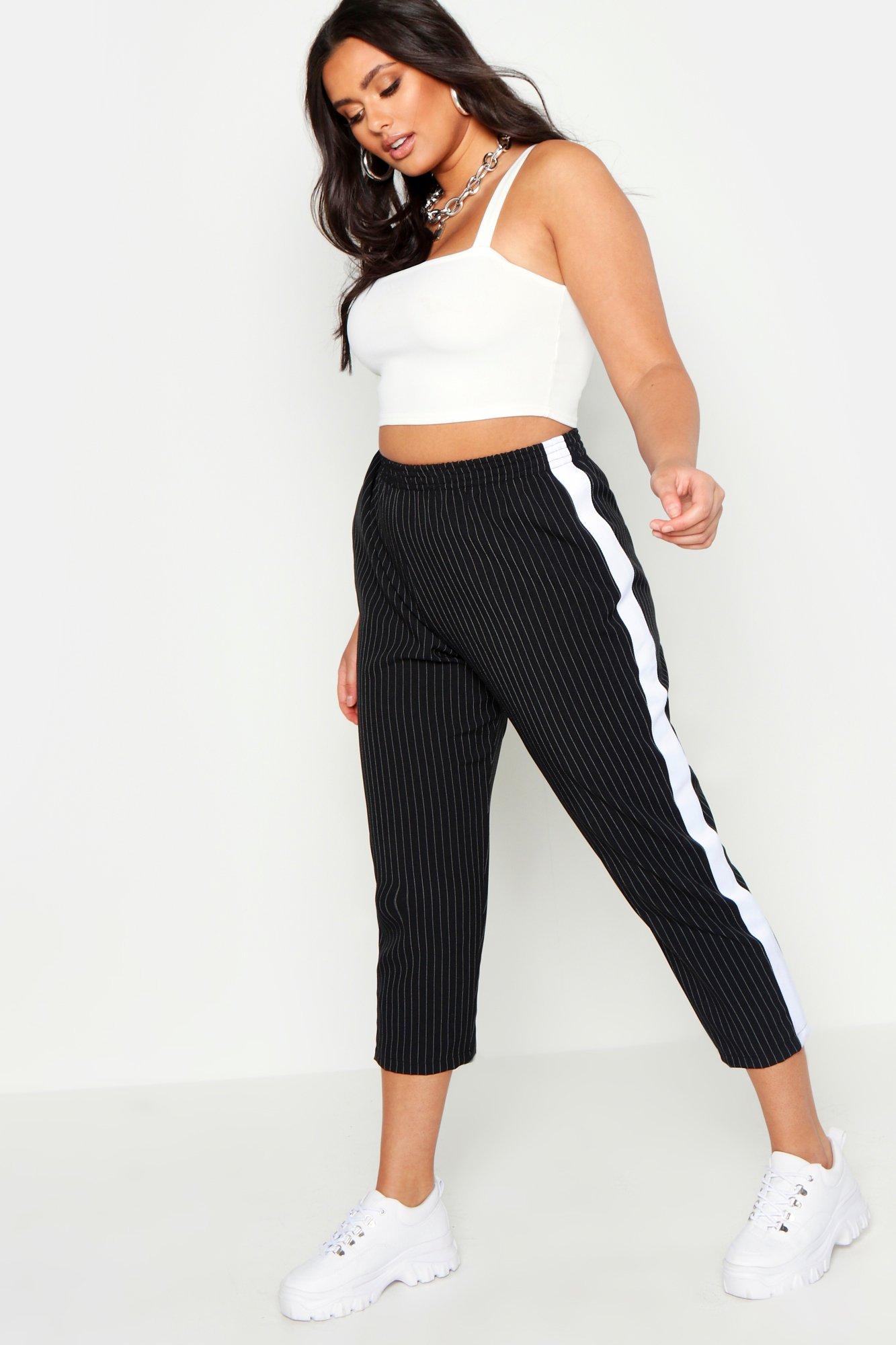 Striped on sale cigarette pants