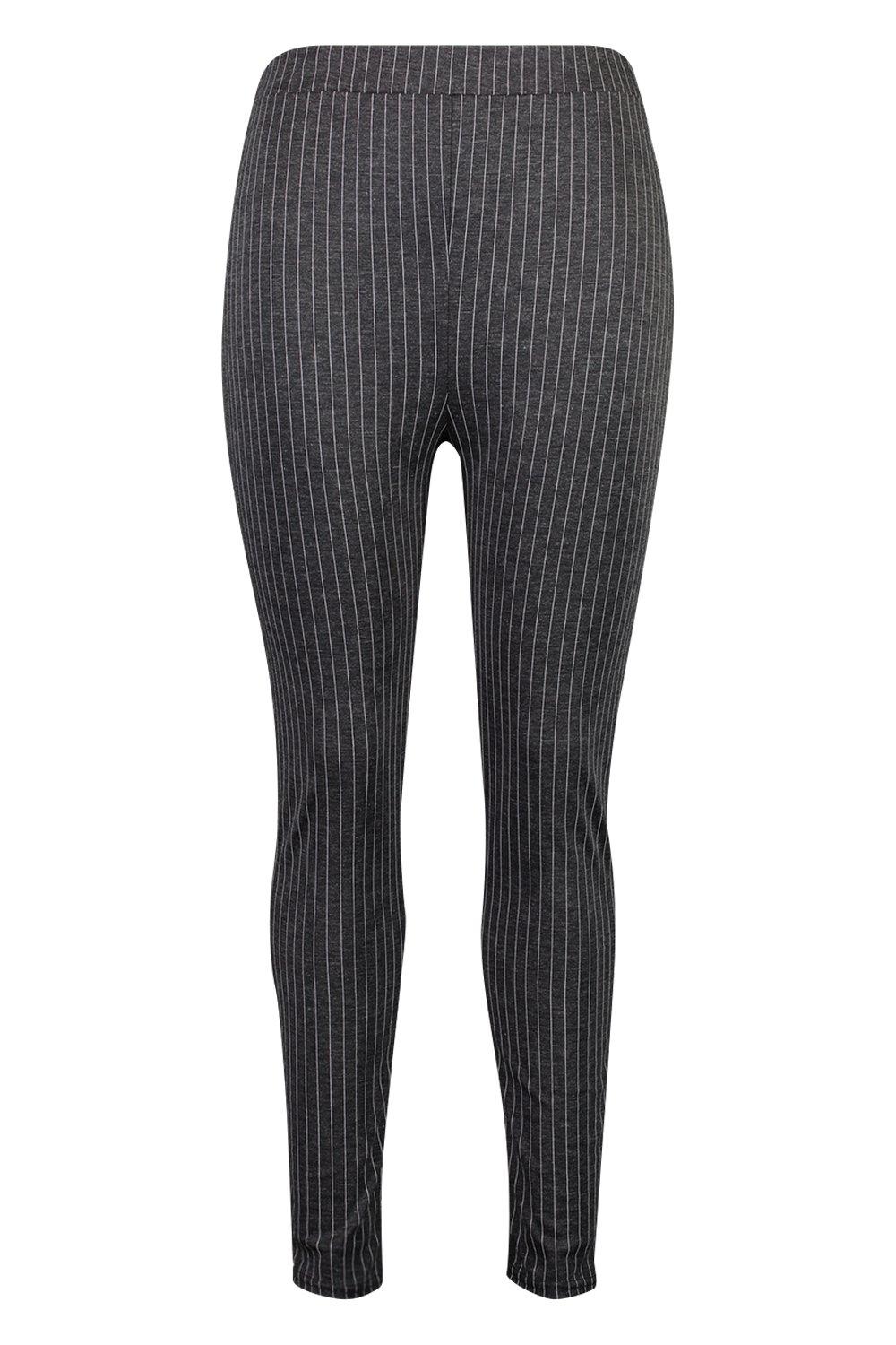 Black Pinstripe High Waisted Leggings