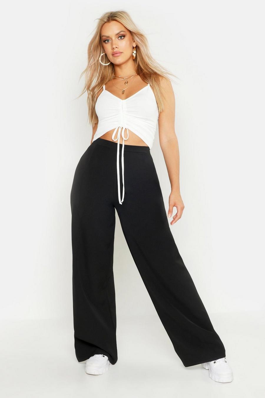 Plus High Waisted Woven Wide Leg Pants image number 1