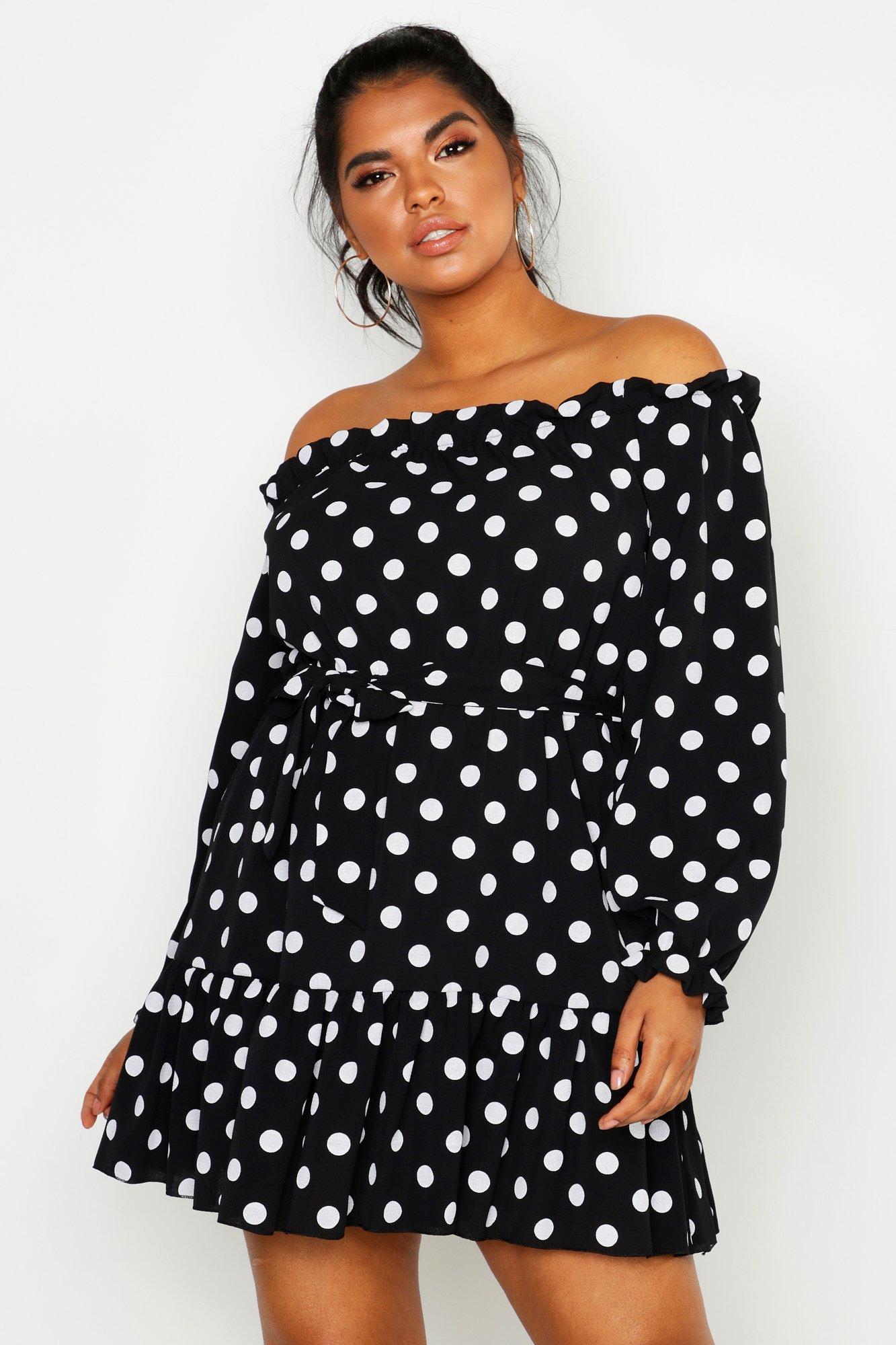 polka dot ruffle dress