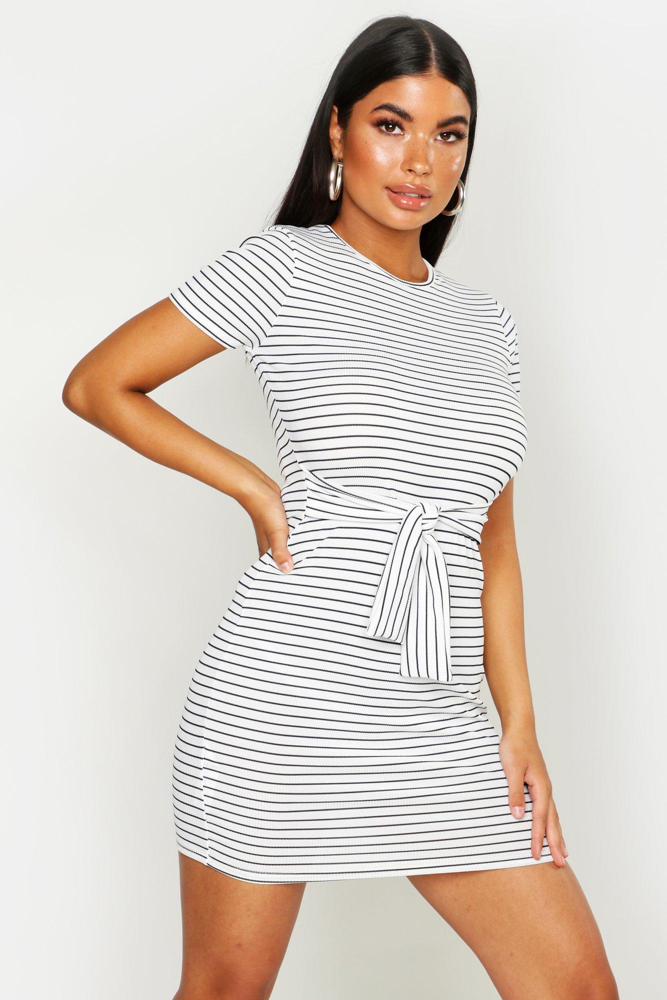 striped knot dress