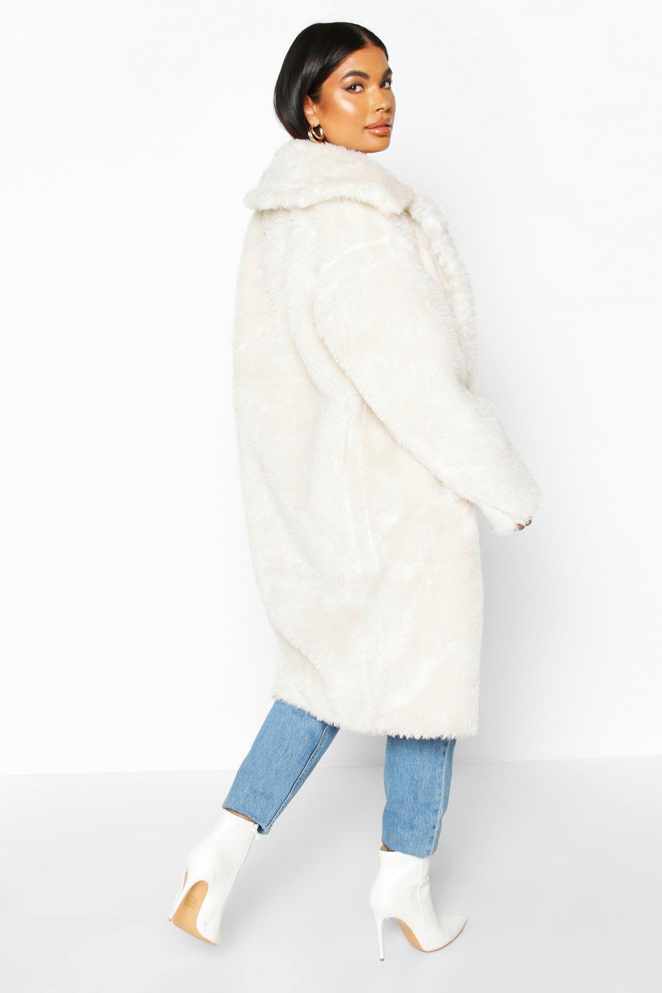 Manteau effet online peluche