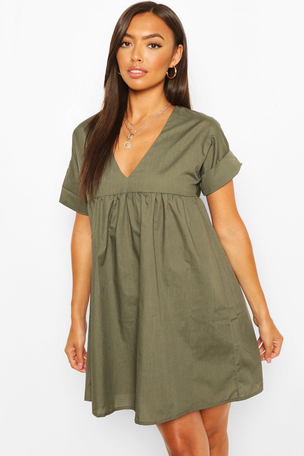 khaki smock dress