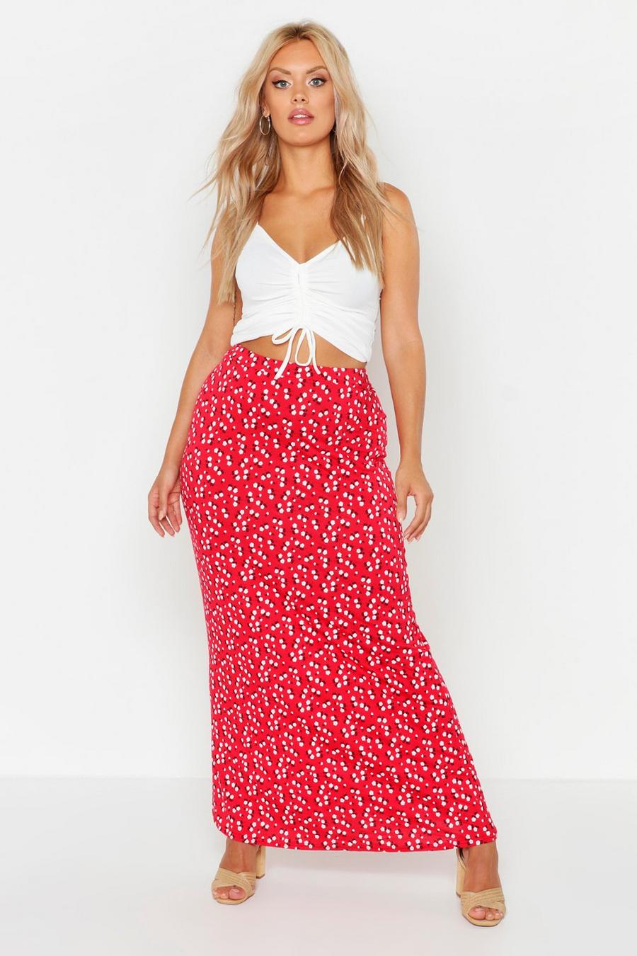 Plus Ditsy Floral Maxi Skirt image number 1