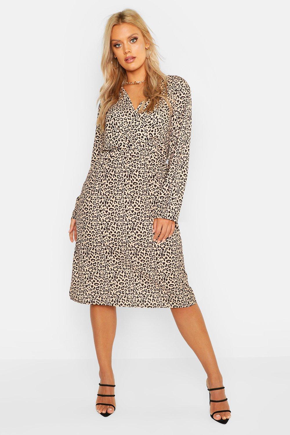 plus leopard midi dress