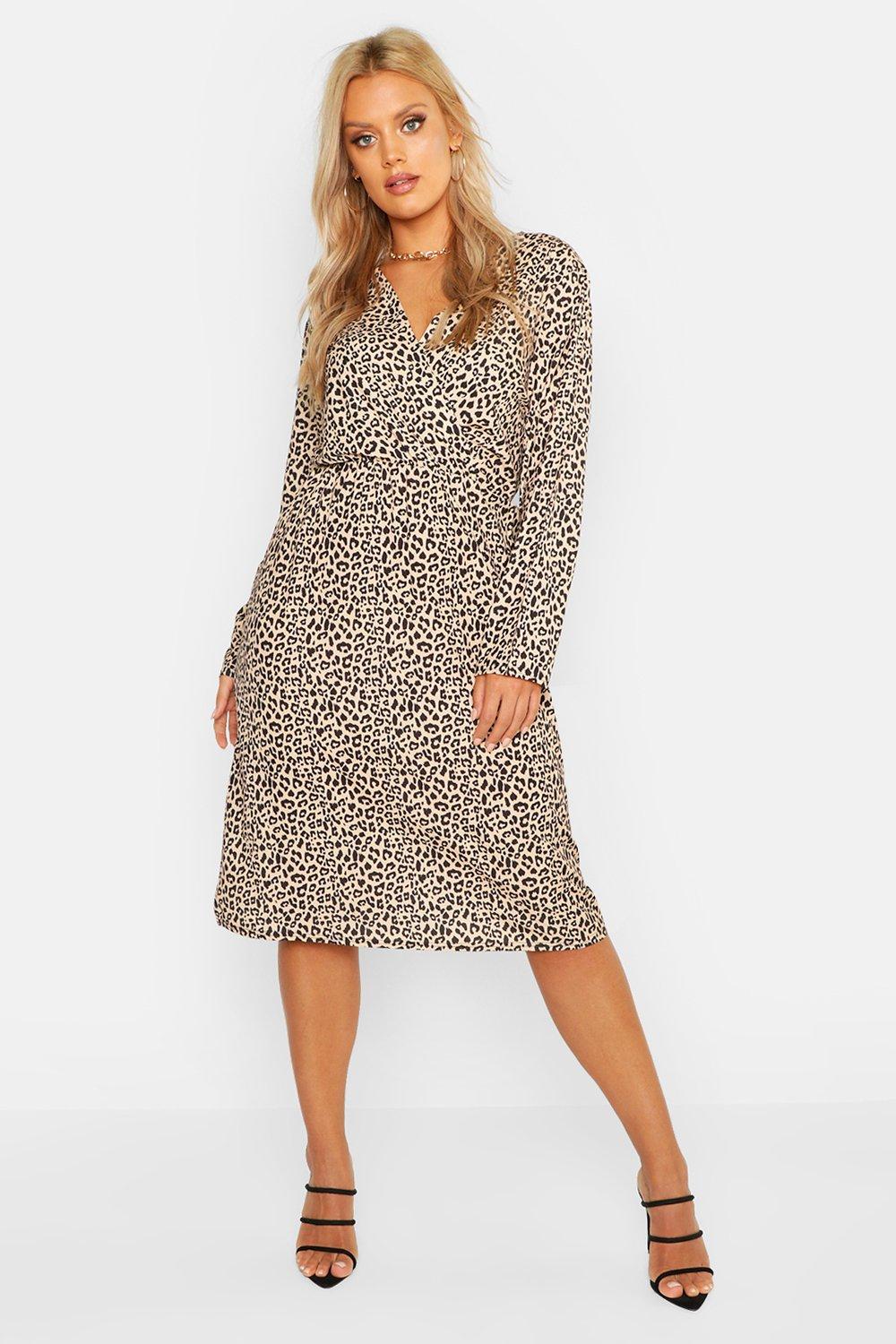 boohoo animal print wrap dress