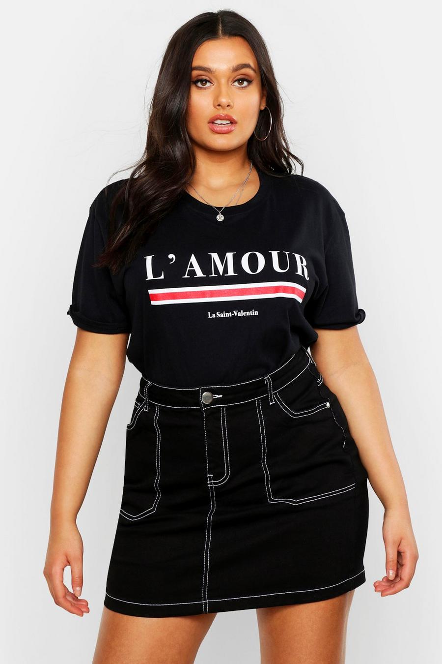 Camiseta con eslogan "L’amour" Plus image number 1