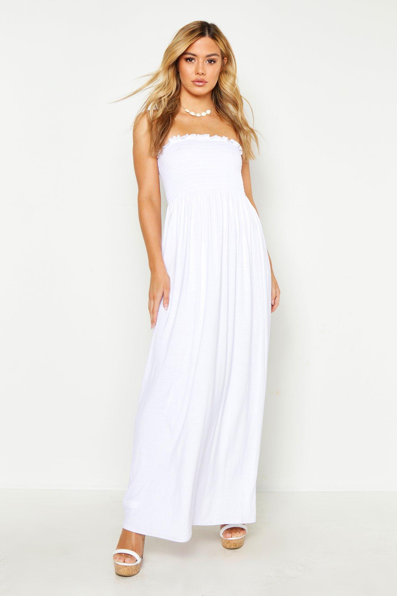 boohoo white long dress