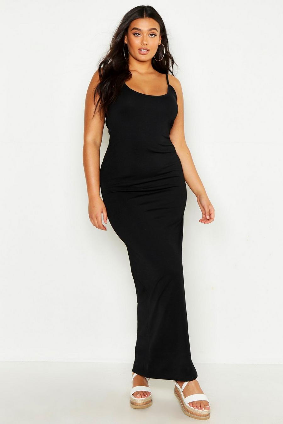 Black Plus Strappy Maxi Dress image number 1