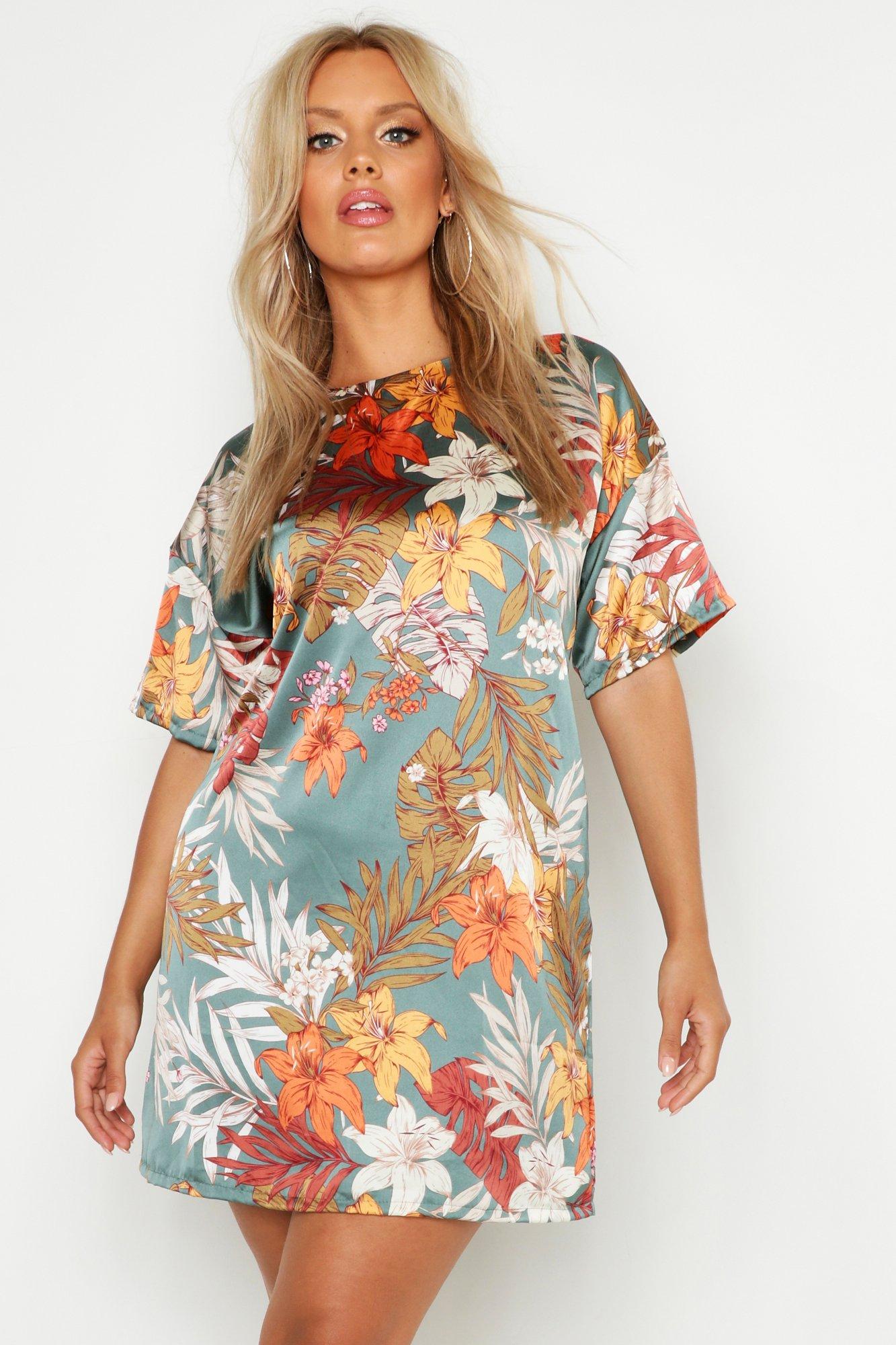 boohoo tropical dress