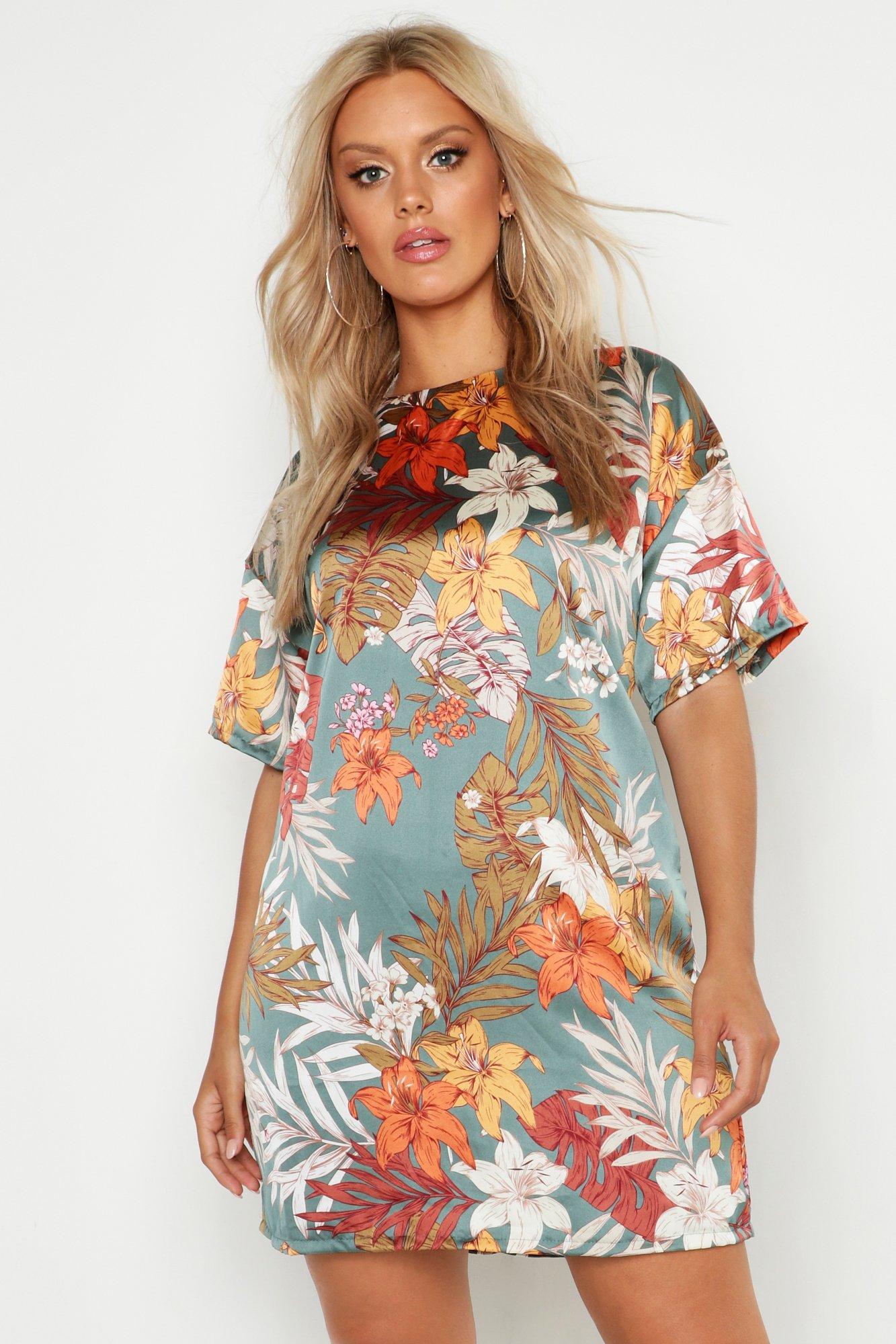 boohoo tropical dress