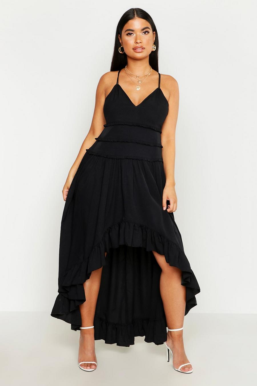 Petite Tiered Ruffle Dip Back Maxi Dress image number 1