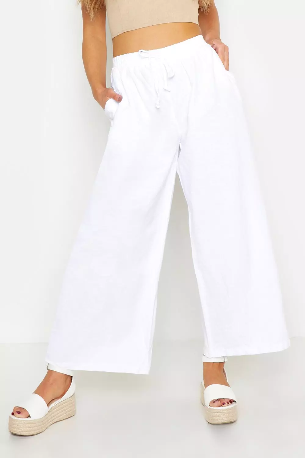 Womens petite best sale linen trousers