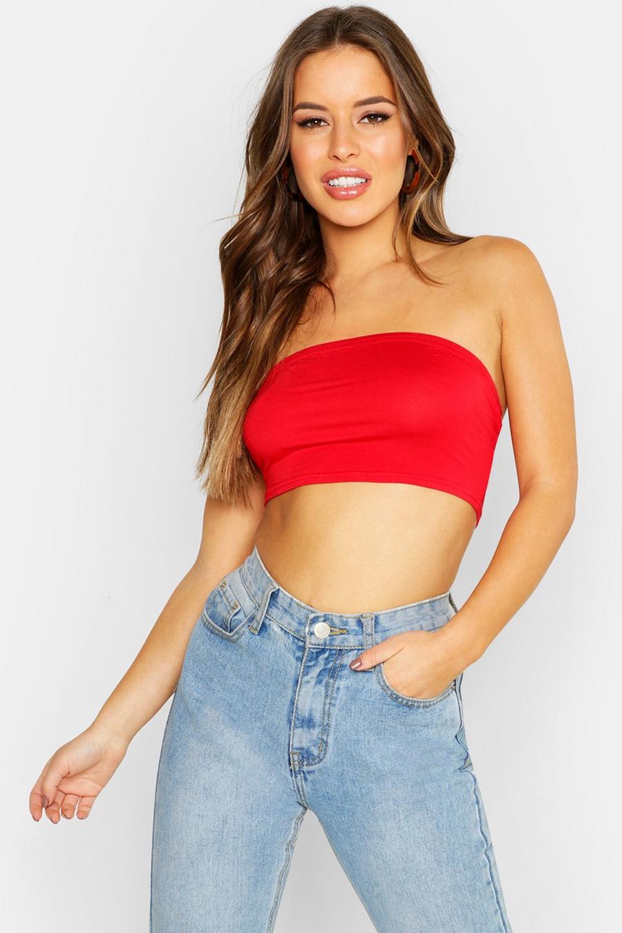 Petite Basic Jersey Bandeau-Top, Rot image number 1