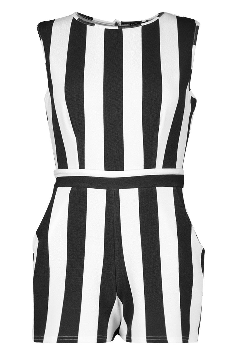 boohoo striped playsuit