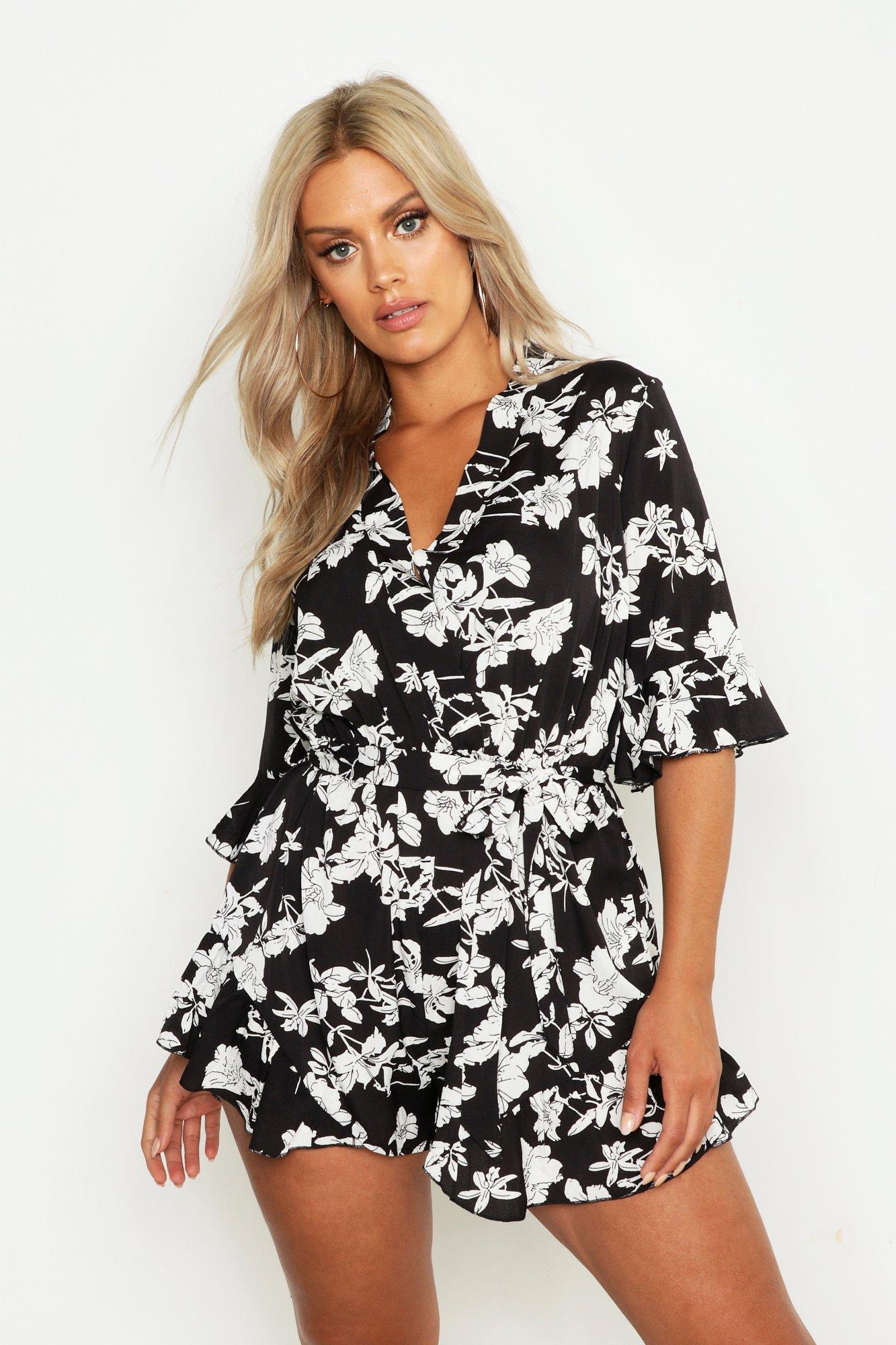 boohoo plus playsuit