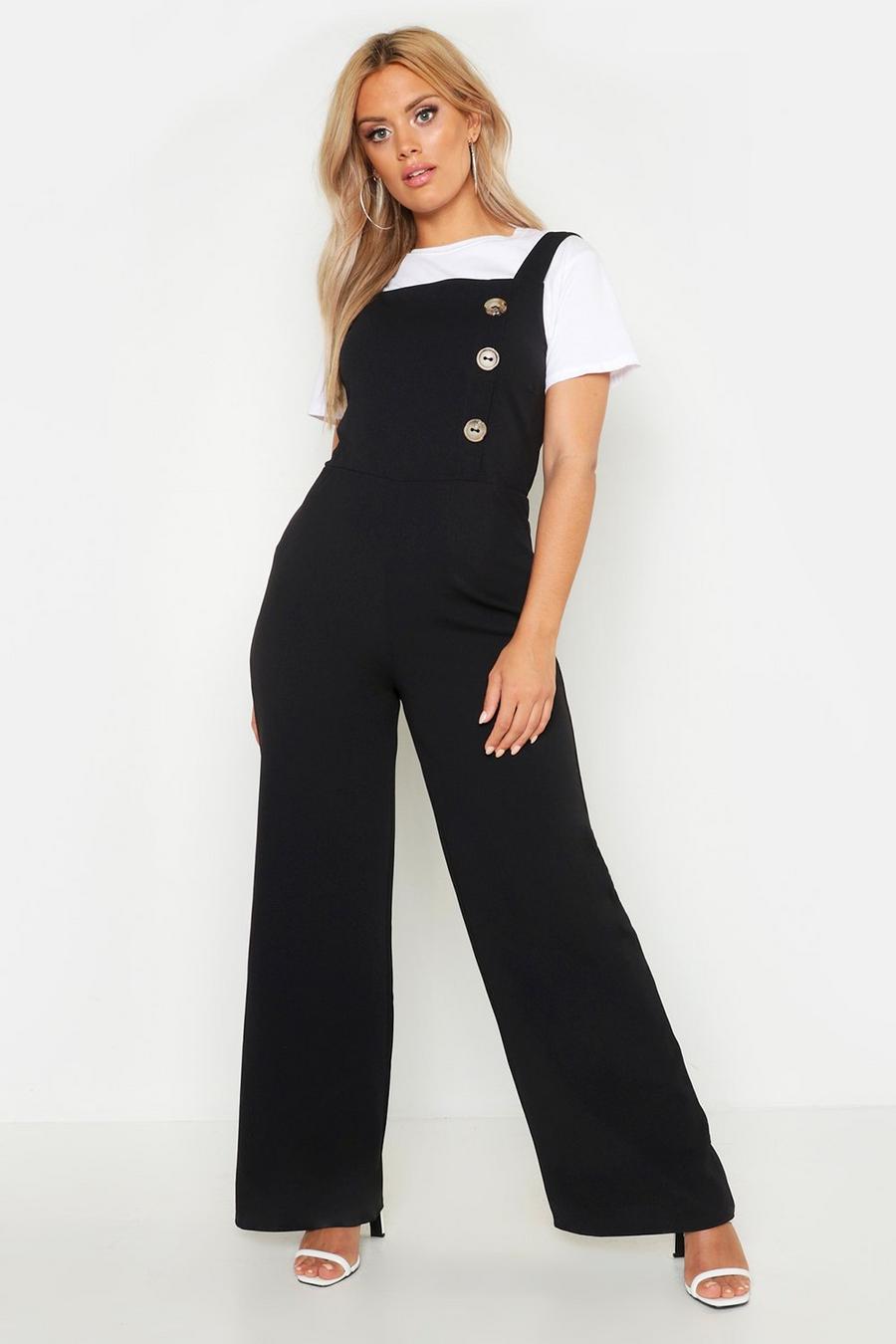 Plus Button Side Pinafore Tailored Jumpsuit image number 1