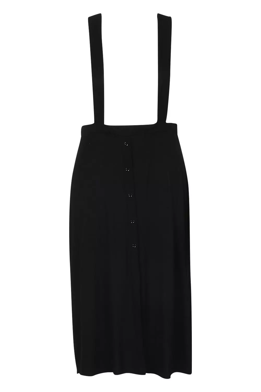 Black Plus Jersey Button Through Midi Pinafore Skirt alternative image